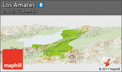 Physical Panoramic Map of Los Amates, lighten