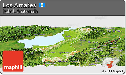 Physical Panoramic Map of Los Amates, satellite outside