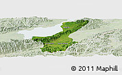 Satellite Panoramic Map of Los Amates, lighten