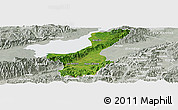 Satellite Panoramic Map of Los Amates, lighten, semi-desaturated