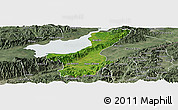 Satellite Panoramic Map of Los Amates, semi-desaturated