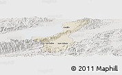 Shaded Relief Panoramic Map of Los Amates, lighten, semi-desaturated