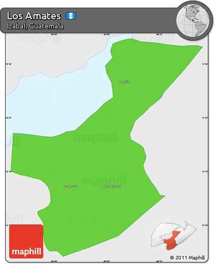 Political Simple Map of Los Amates, single color outside