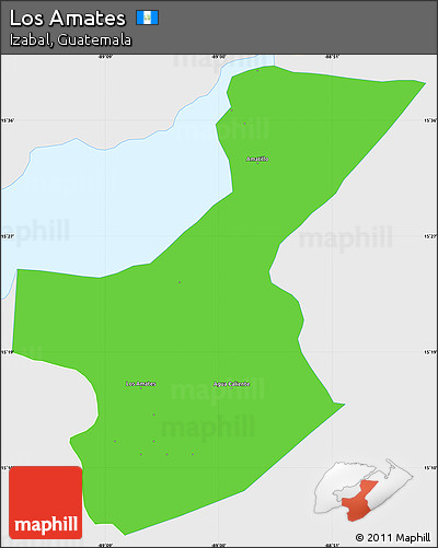 Political Simple Map of Los Amates, single color outside