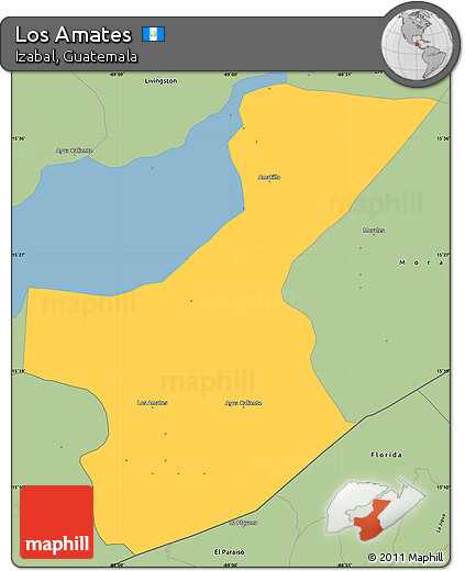 Savanna Style Simple Map of Los Amates