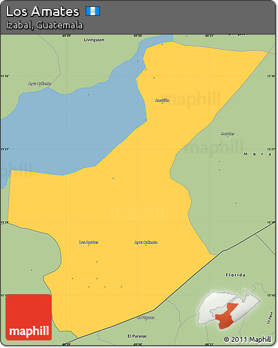 Savanna Style Simple Map of Los Amates