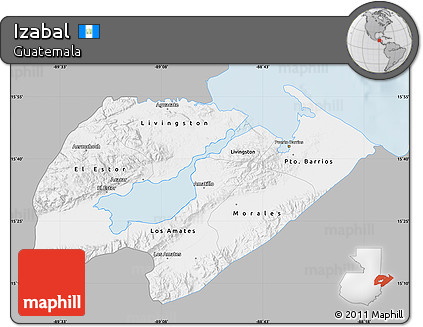 Gray Map of Izabal, single color outside