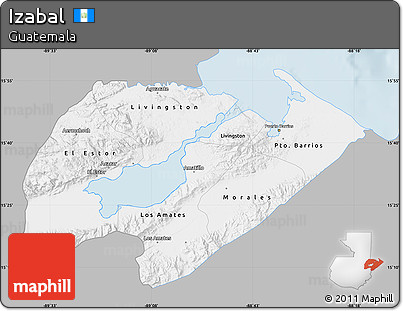 Gray Map of Izabal, single color outside