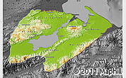 Physical Map of Izabal, darken, desaturated