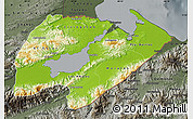Physical Map of Izabal, darken, semi-desaturated