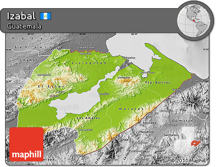 Physical Map of Izabal, desaturated