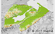 Physical Map of Izabal, lighten, desaturated