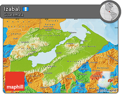 Physical Map of Izabal, political outside