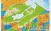 Physical Map of Izabal, political outside