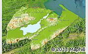 Physical Map of Izabal, satellite outside