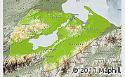 Physical Map of Izabal, semi-desaturated