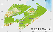 Physical Map of Izabal, single color outside