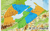 Political Map of Izabal, physical outside