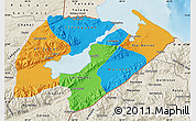 Political Map of Izabal, shaded relief outside