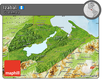 Satellite Map of Izabal, physical outside