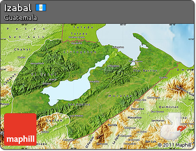 Satellite Map of Izabal, physical outside