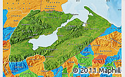 Satellite Map of Izabal, political outside