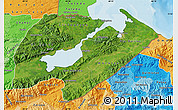 Satellite Map of Izabal, political shades outside