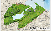 Satellite Map of Izabal, shaded relief outside