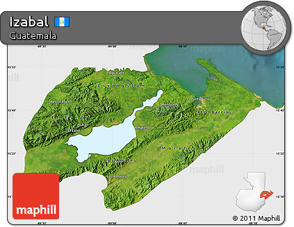 Satellite Map of Izabal, single color outside
