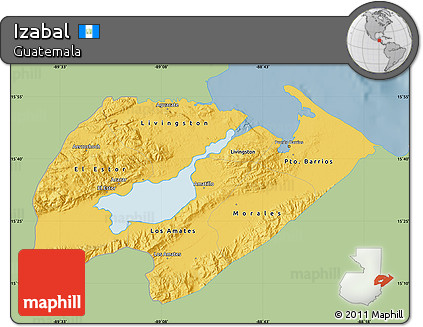 Savanna Style Map of Izabal, single color outside