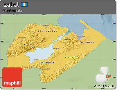 Savanna Style Map of Izabal, single color outside
