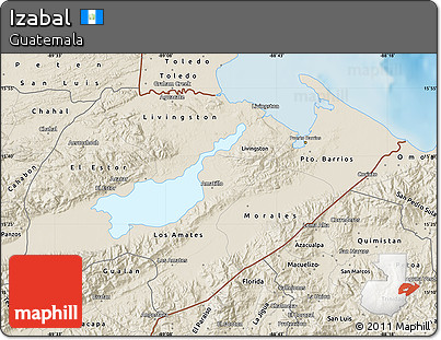 Shaded Relief Map of Izabal