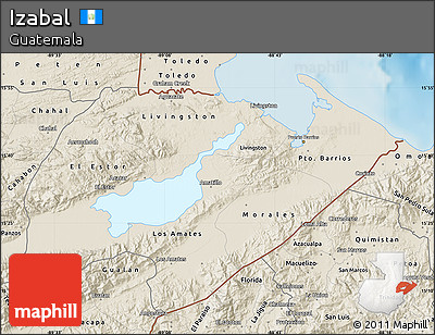 Shaded Relief Map of Izabal