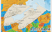 Shaded Relief Map of Izabal, political outside