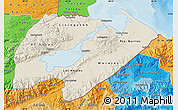 Shaded Relief Map of Izabal, political shades outside