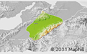 Physical 3D Map of Morales, lighten, desaturated