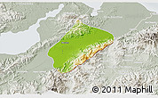 Physical 3D Map of Morales, lighten, semi-desaturated