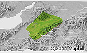 Satellite 3D Map of Morales, lighten, desaturated