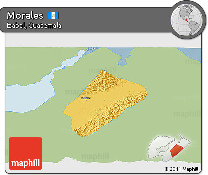Savanna Style 3D Map of Morales, single color outside