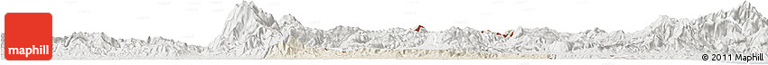 Shaded Relief Horizon Map of Morales, lighten, semi-desaturated