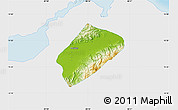 Physical Map of Morales, single color outside