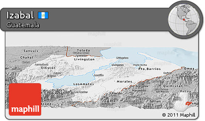 Gray Panoramic Map of Izabal