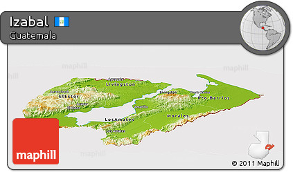 Physical Panoramic Map of Izabal, cropped outside