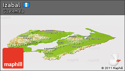 Physical Panoramic Map of Izabal, cropped outside