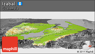Physical Panoramic Map of Izabal, darken, desaturated