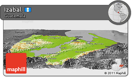 Physical Panoramic Map of Izabal, darken, desaturated