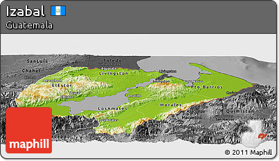Physical Panoramic Map of Izabal, darken, desaturated