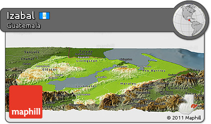 Physical Panoramic Map of Izabal, darken