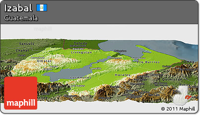 Physical Panoramic Map of Izabal, darken