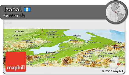 Physical Panoramic Map of Izabal